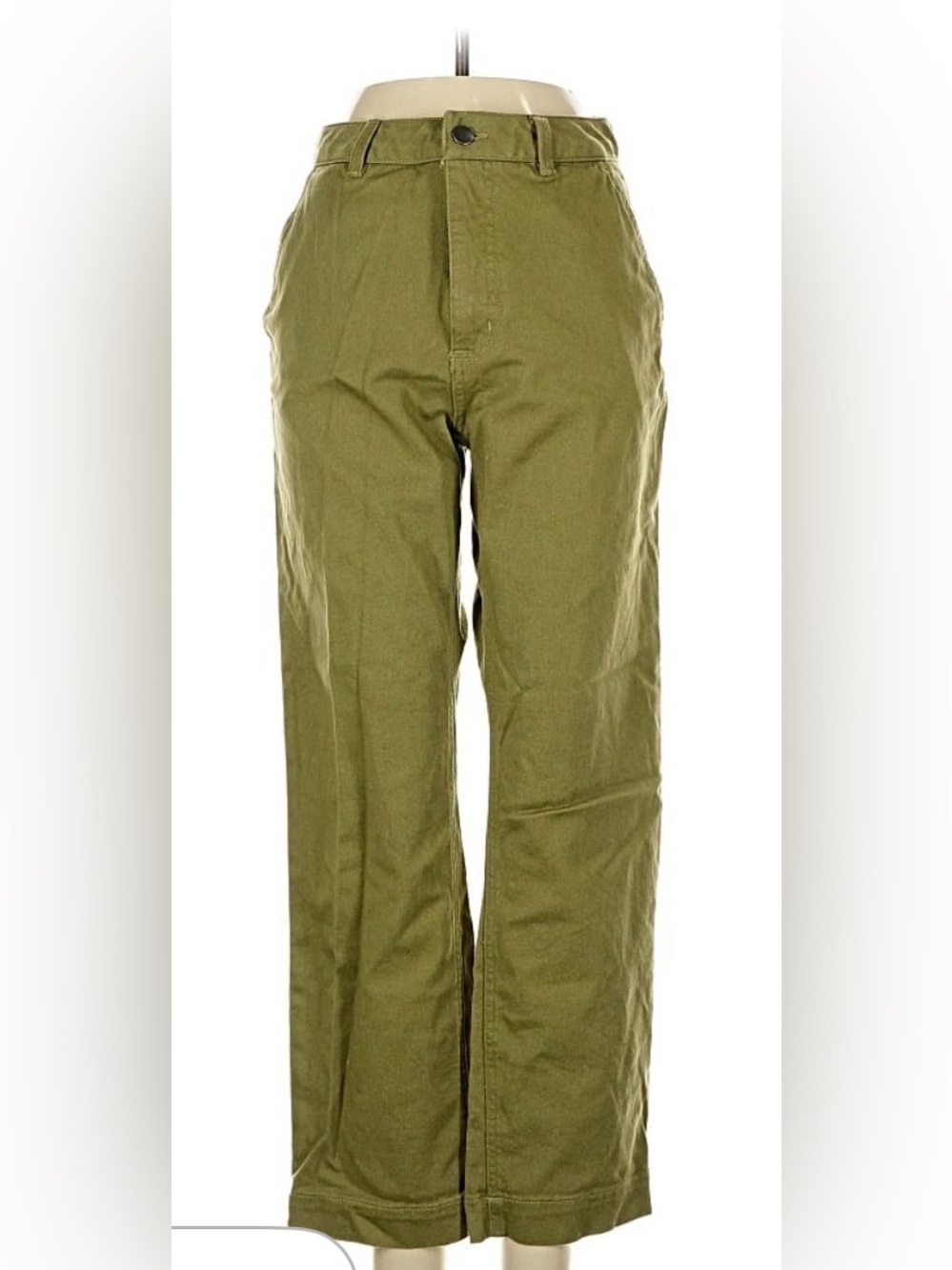 Quince Olive Wide-Leg High-Rise Trousers